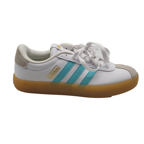 adidas Shoes - Adidas VL Court 3.0 Womens Sneakers White Aqua Gum Shoes Sole Size 6.5 JQ7253